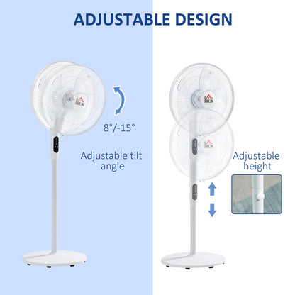 Ventilateur sur pied oscillant avec télécommande et écran LED