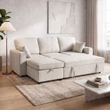 Causeuse modulaire convertible avec ottoman — gris