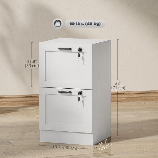 Classeur vertical 2 tiroirs verrouillables en MDF