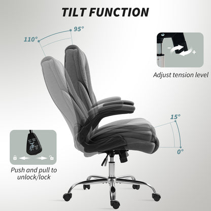 Chaise de bureau ergonomique en velours capitonné