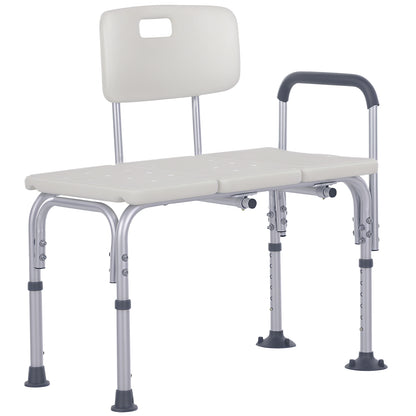 Banc de douche réglable en aluminium avec accoudoirs