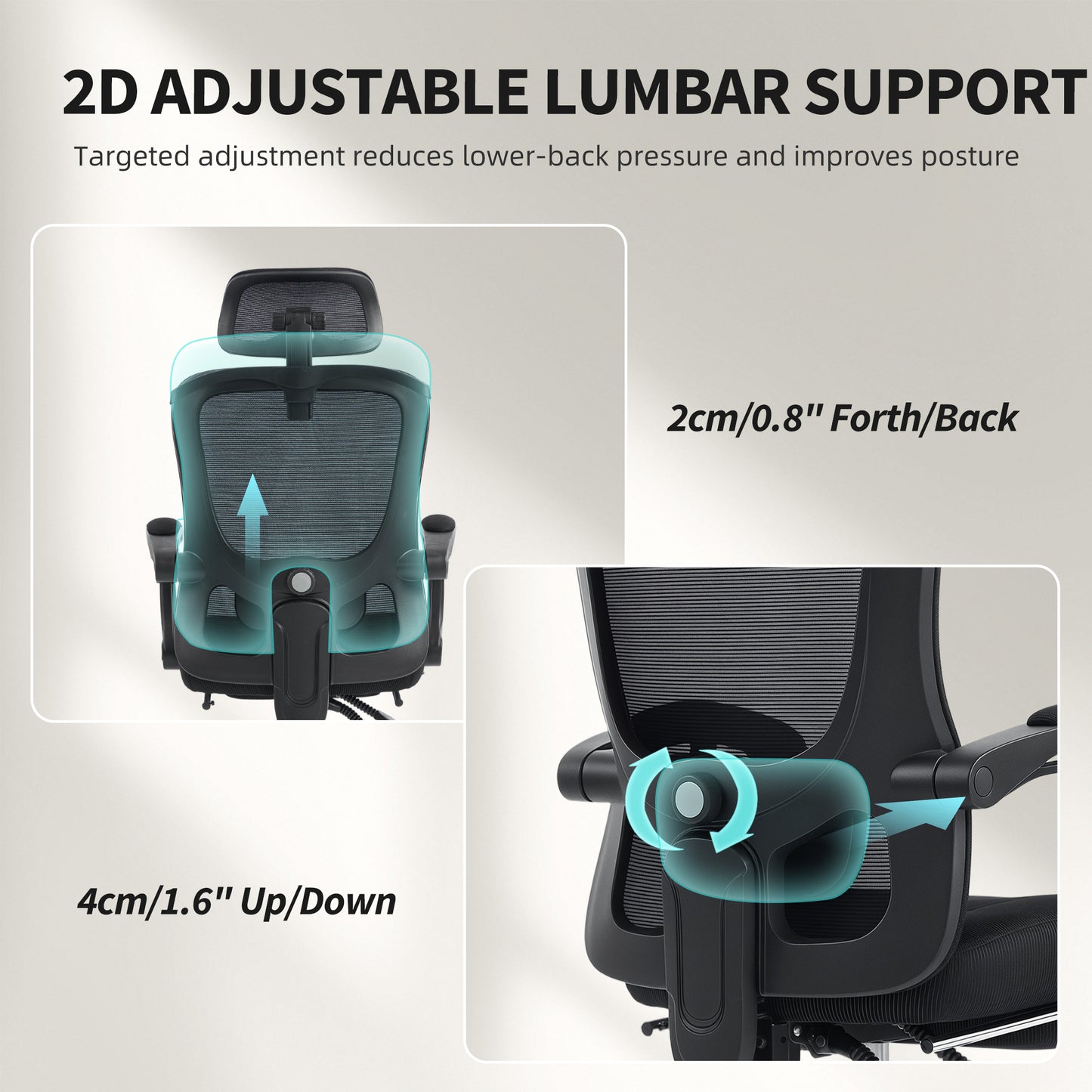Chaise de bureau ergonomique maille avec appui-tête réglable