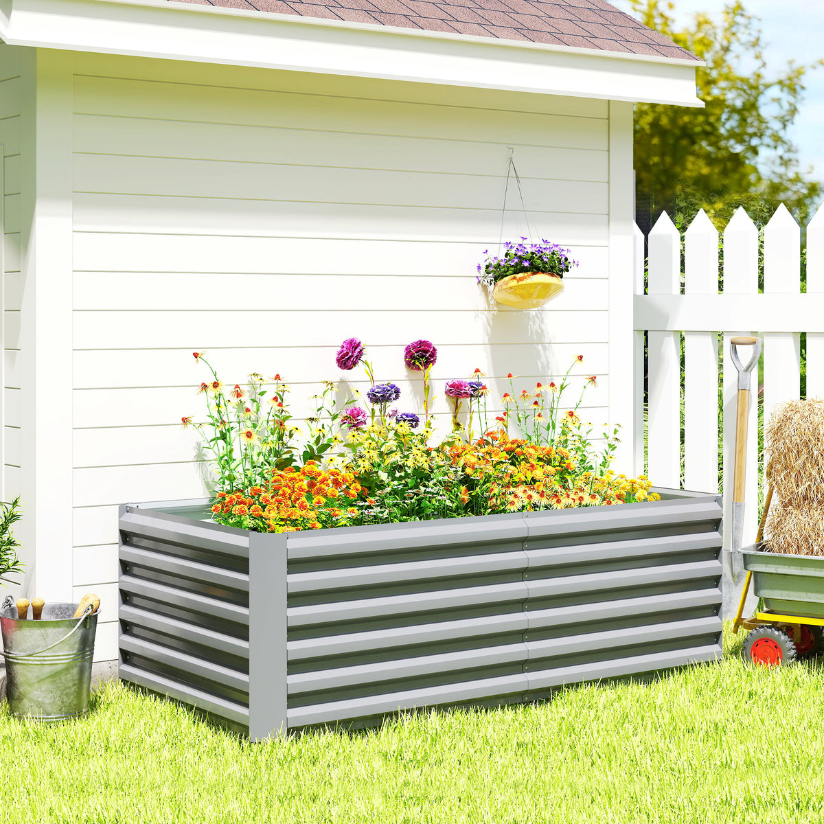 Bac de jardinage surélevé galvanisé 182 × 91 cm