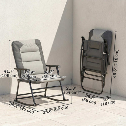 Ensemble 2 chaises berçantes rembourrées avec accoudoirs
