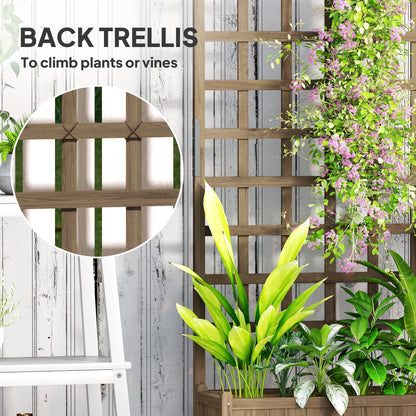 Bac de jardinage surélevé avec treillis et roues