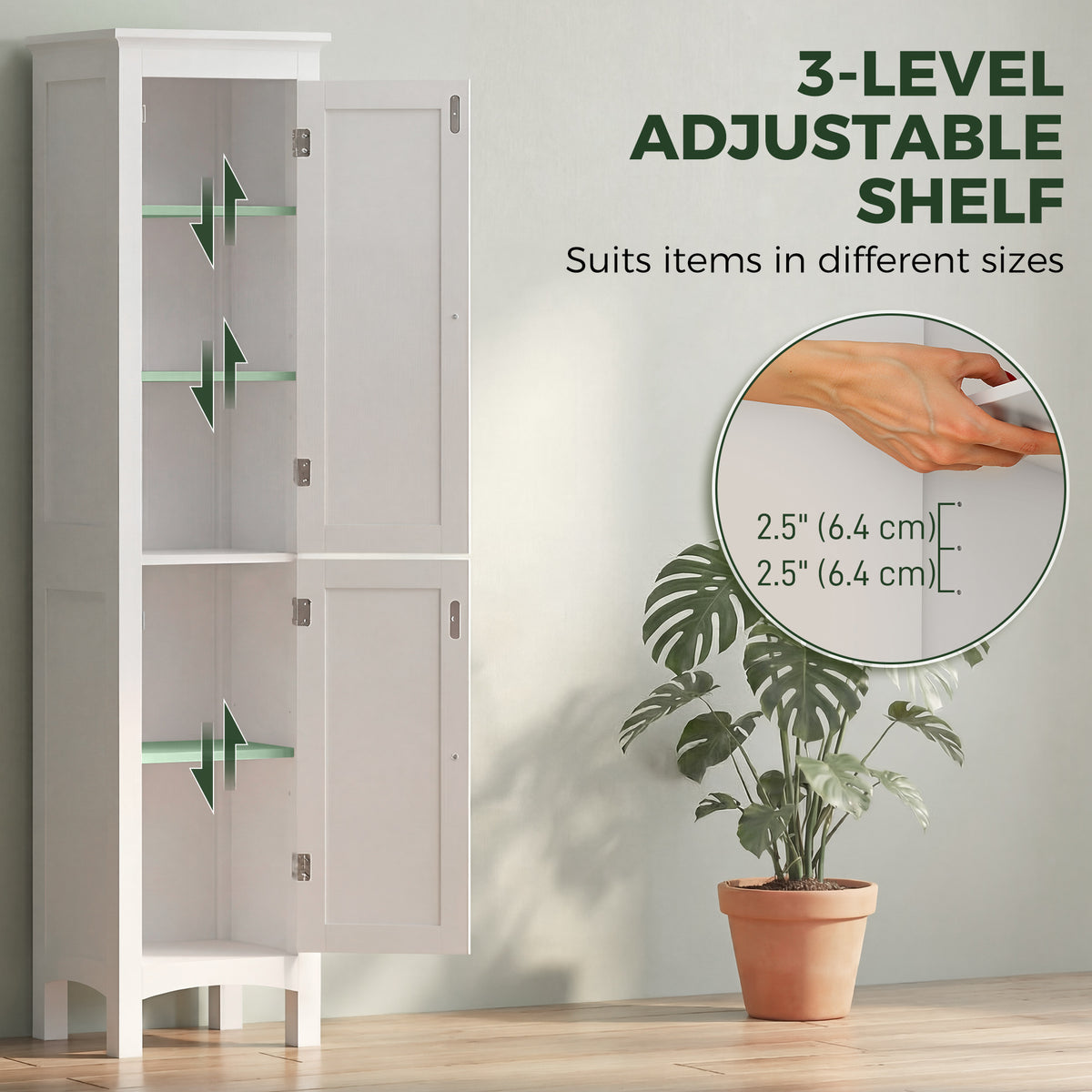 Armoire salle de bain haute rangement ajustable