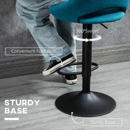 Tabourets de bar pivotants ajustables en lin — Ensemble de 2