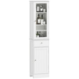 Armoire salle de bain haute avec tiroir et portes