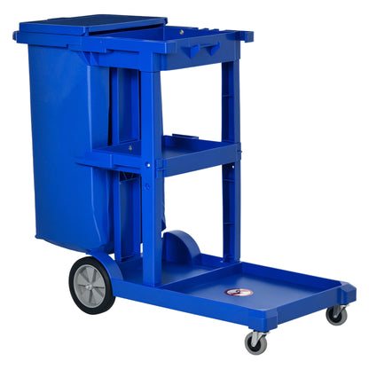 Chariot de nettoyage 3 étages avec sac à ordures