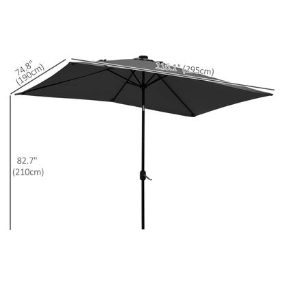 Parasol rectangulaire 6' x 10' avec éclairage LED solaire