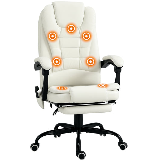 Chaise de bureau massante inclinable avec repose-pieds