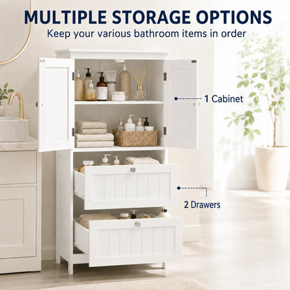 Armoire de salle de bain étroite 2 tiroirs