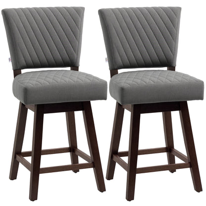 Tabourets de bar pivotants ensemble de 2 pattes bois