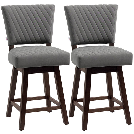 Tabourets de bar pivotants ensemble de 2 pattes bois