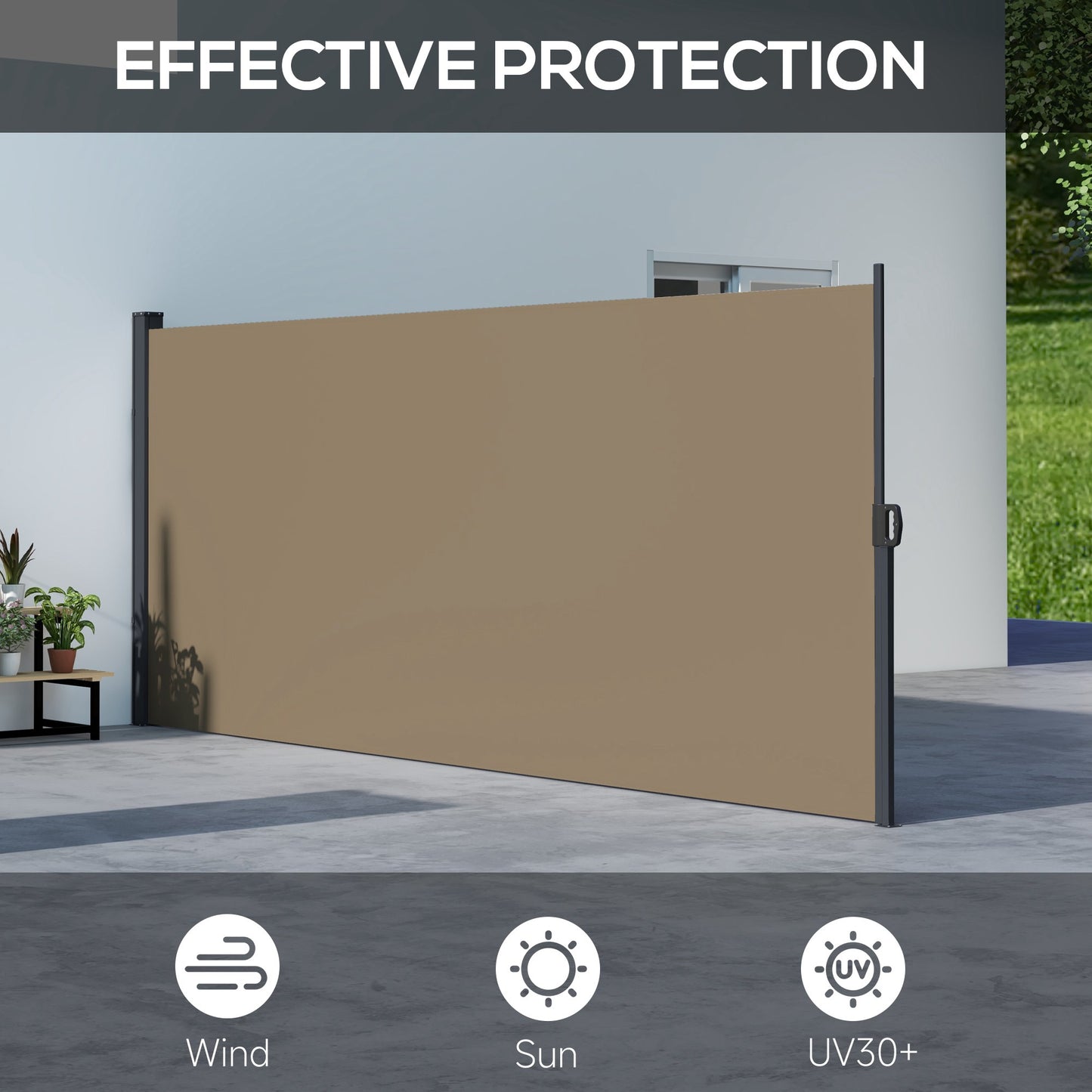 Auvent rétractable latéral 4m x 1,8m pour terrasse
