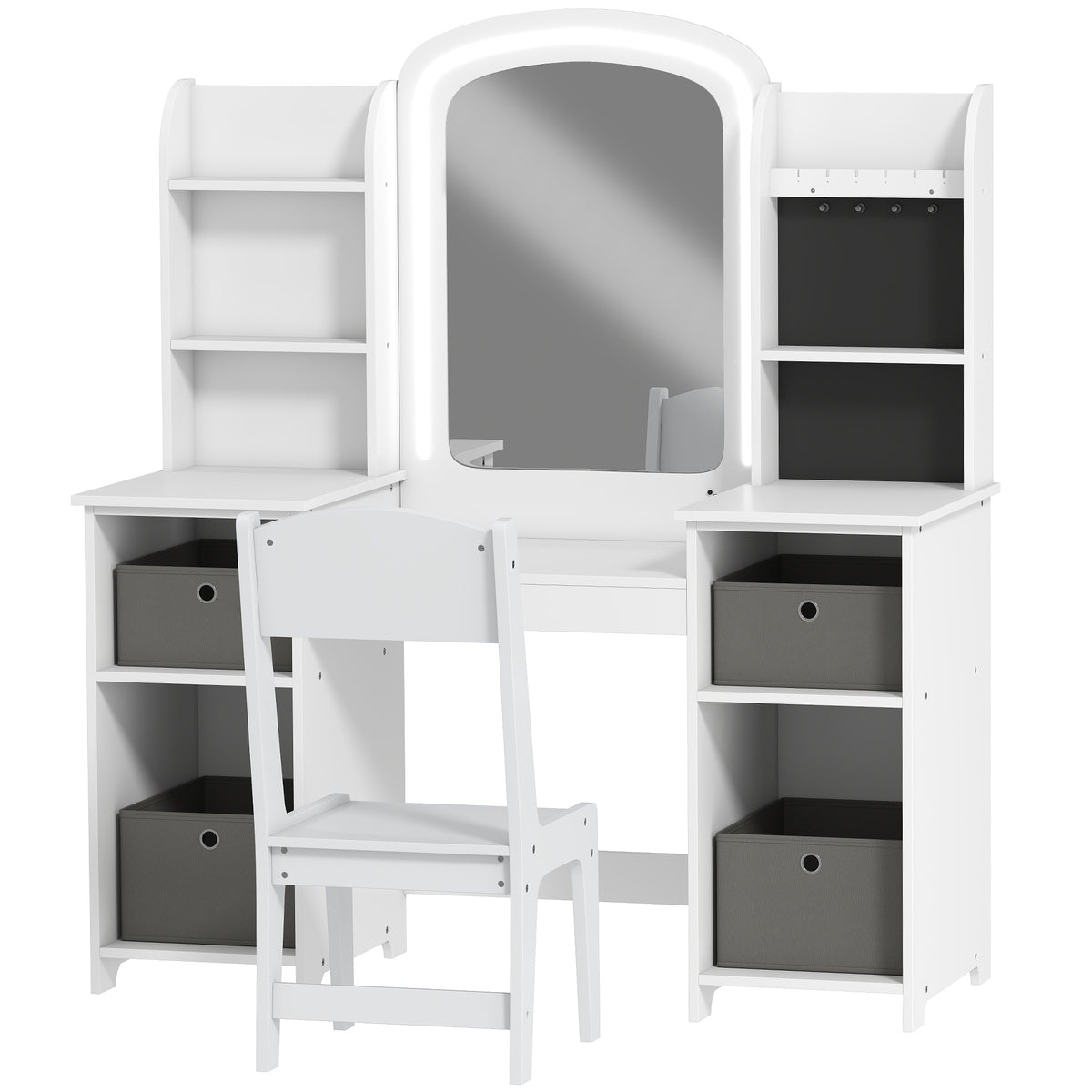 Coiffeuse pour enfants avec miroir lumineux — Lot de 2