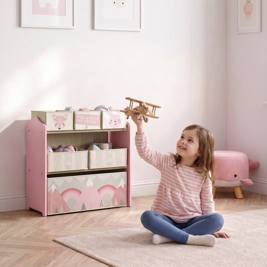 Organisateur de jouets pour enfants avec 6 bacs de rangement