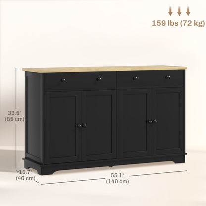 Buffet bahut moderne avec tiroirs et étagères ajustables