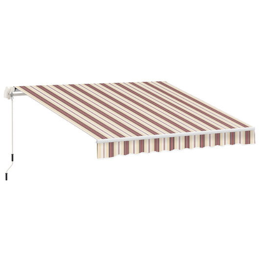 Store rétractable manuelle 305 x 245 cm — rayures rouges