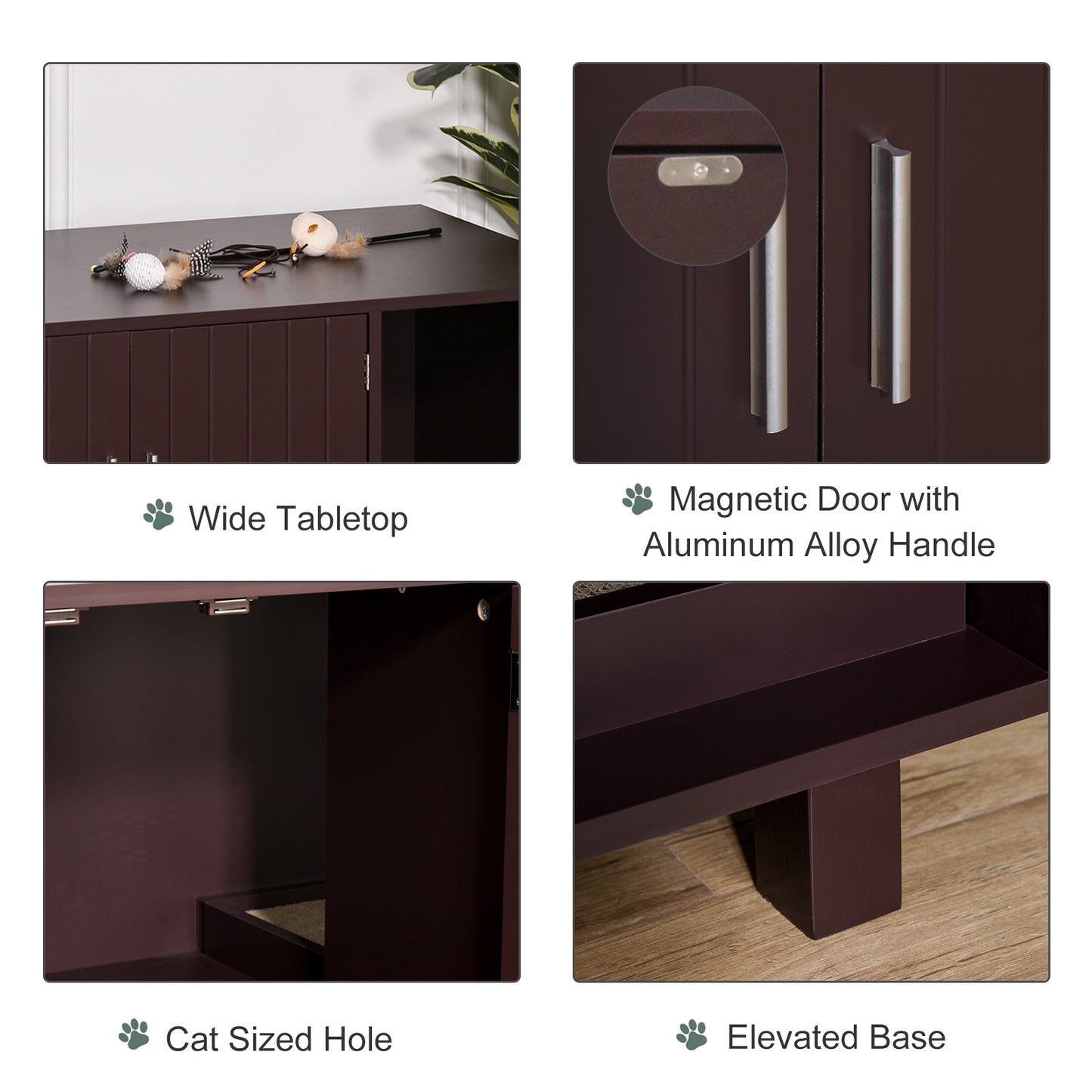 Meuble cache litière chat table d'appoint avec grattoir
