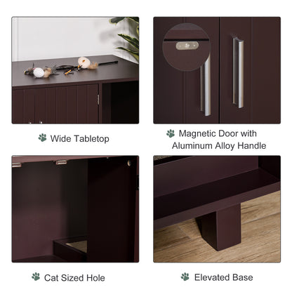 Meuble cache litière chat table d'appoint avec grattoir