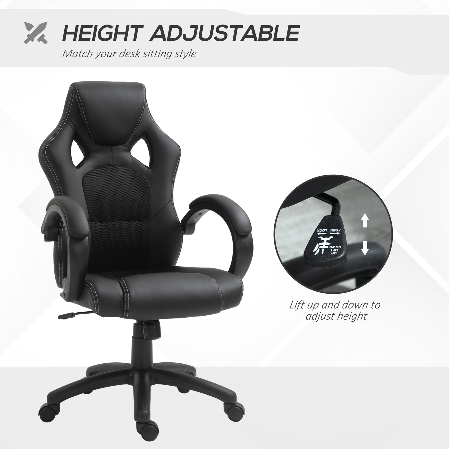 Chaise gaming ergonomique hauteur réglable