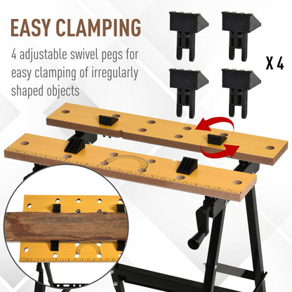 Établi pliant polyvalent 100 kg avec 4 pinces réglables