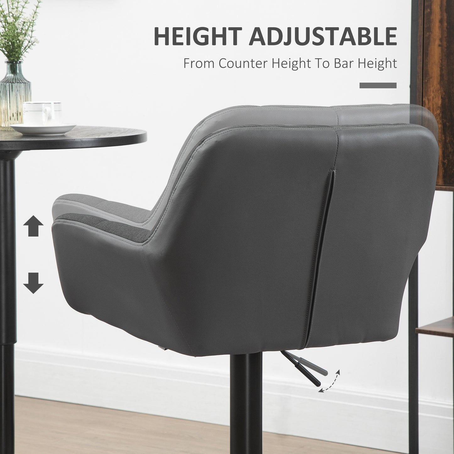Tabourets de bar pivotants réglables avec appuie-bras et repose-pieds