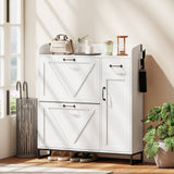 Armoire à chaussures style fermette avec rangement latéral