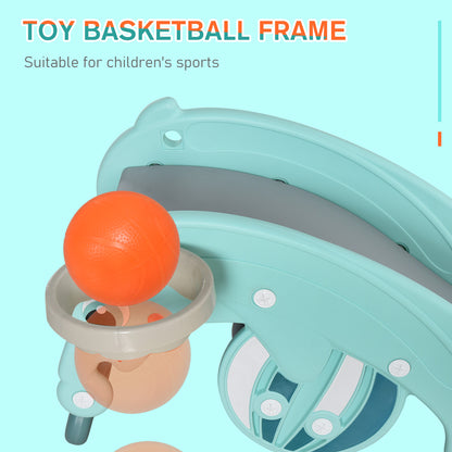 Jouet 3-en-1 Cheval à Bascule Toboggan Panier Basketball