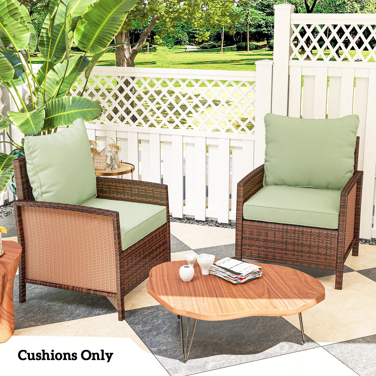 Coussins chaise patio 4 pièces avec dossier