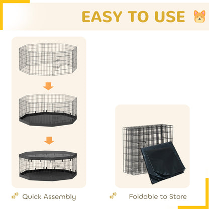 Parc pour chien pliable 8 panneaux avec couverture