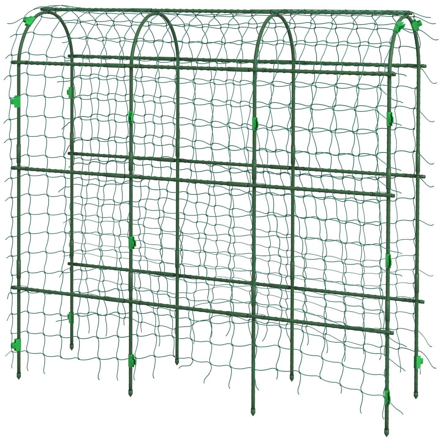 Treillis de jardin en arche avec filet grimpant