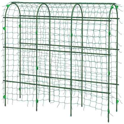 Treillis de jardin en arche avec filet grimpant