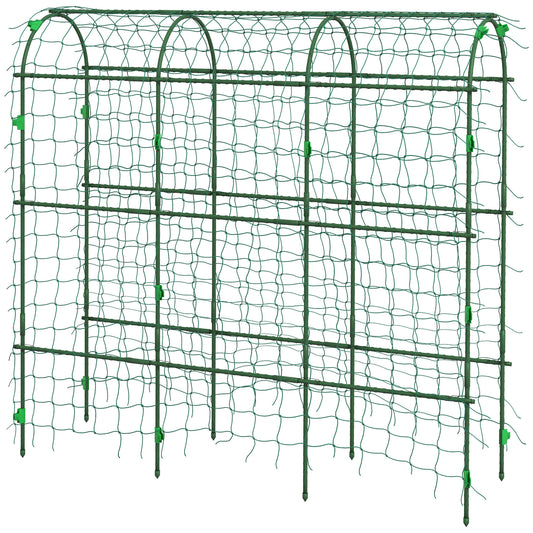 Treillis de jardin en arche avec filet grimpant