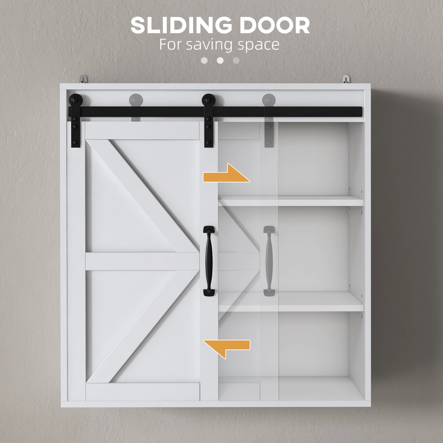 Armoire murale salle de bain avec porte coulissante et tablette réglable