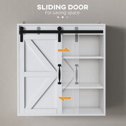 Armoire murale salle de bain avec porte coulissante et tablette réglable