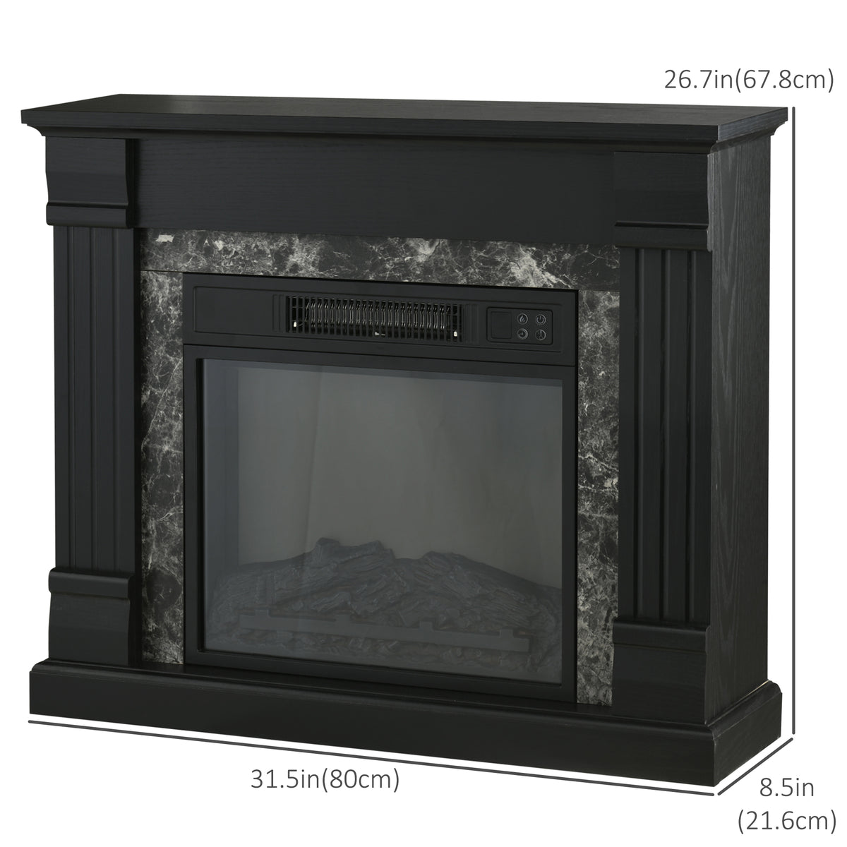 Foyer électrique mantel bois freestanding