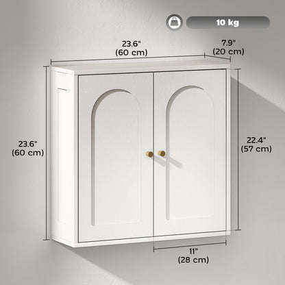 Armoire de toilette murale moderne à deux portes arquées