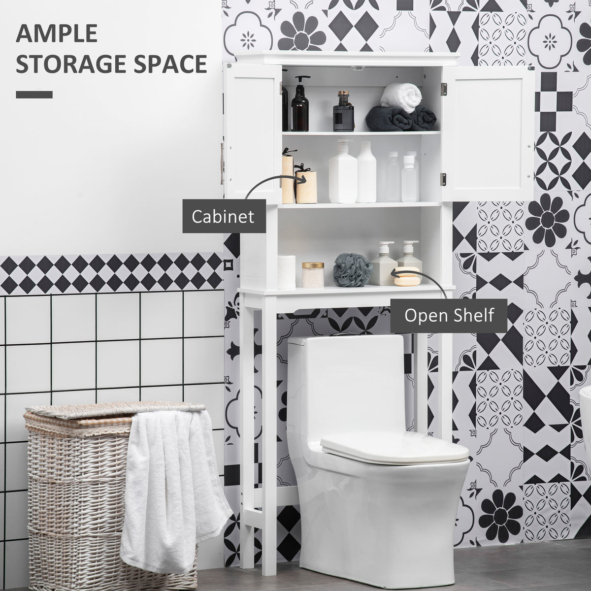 Meuble de rangement pour toilette en bois d'ingénierie