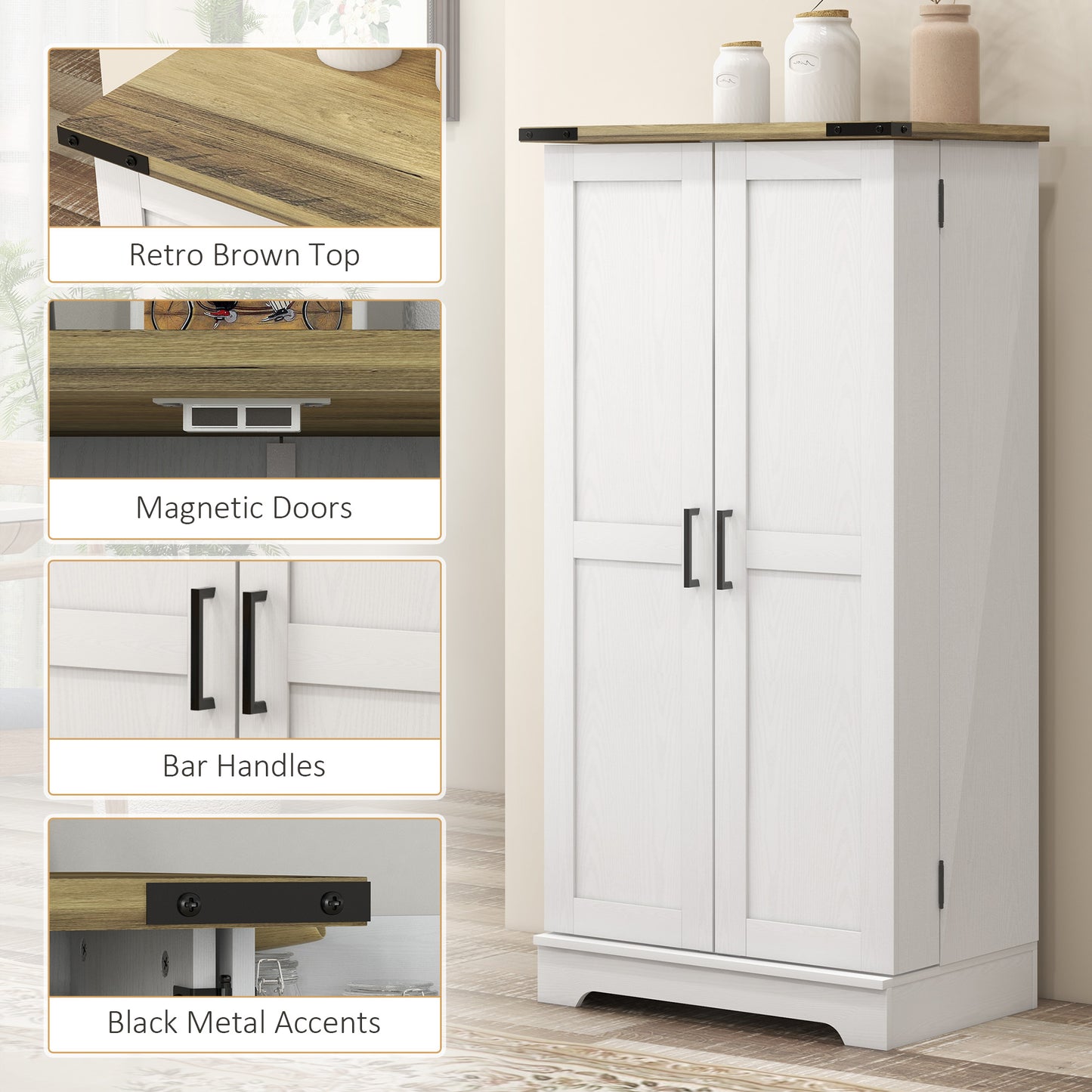 Armoire garde-manger style campagnard 5 niveaux