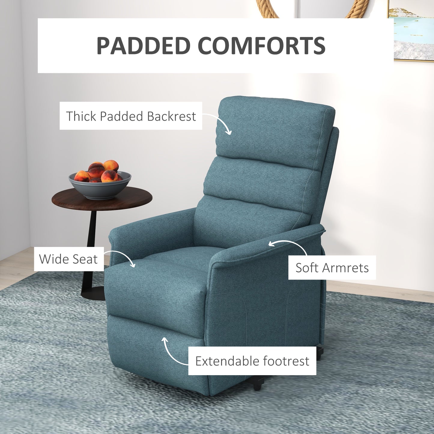 Fauteuil releveur électrique à inclinaison avec télécommande