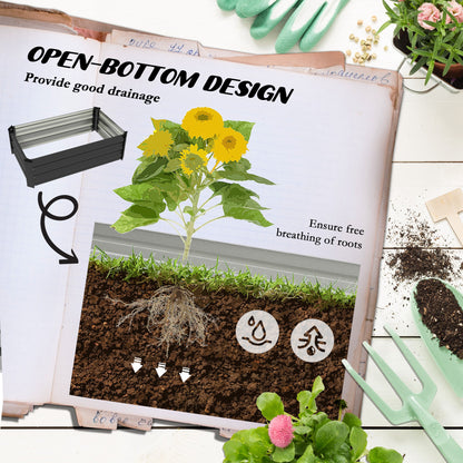 Bacs surélevés galvanisés ensemble de 2 pour jardin