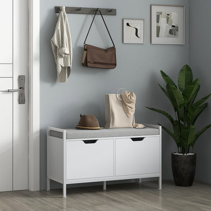 Banc de rangement pour chaussures capitonné