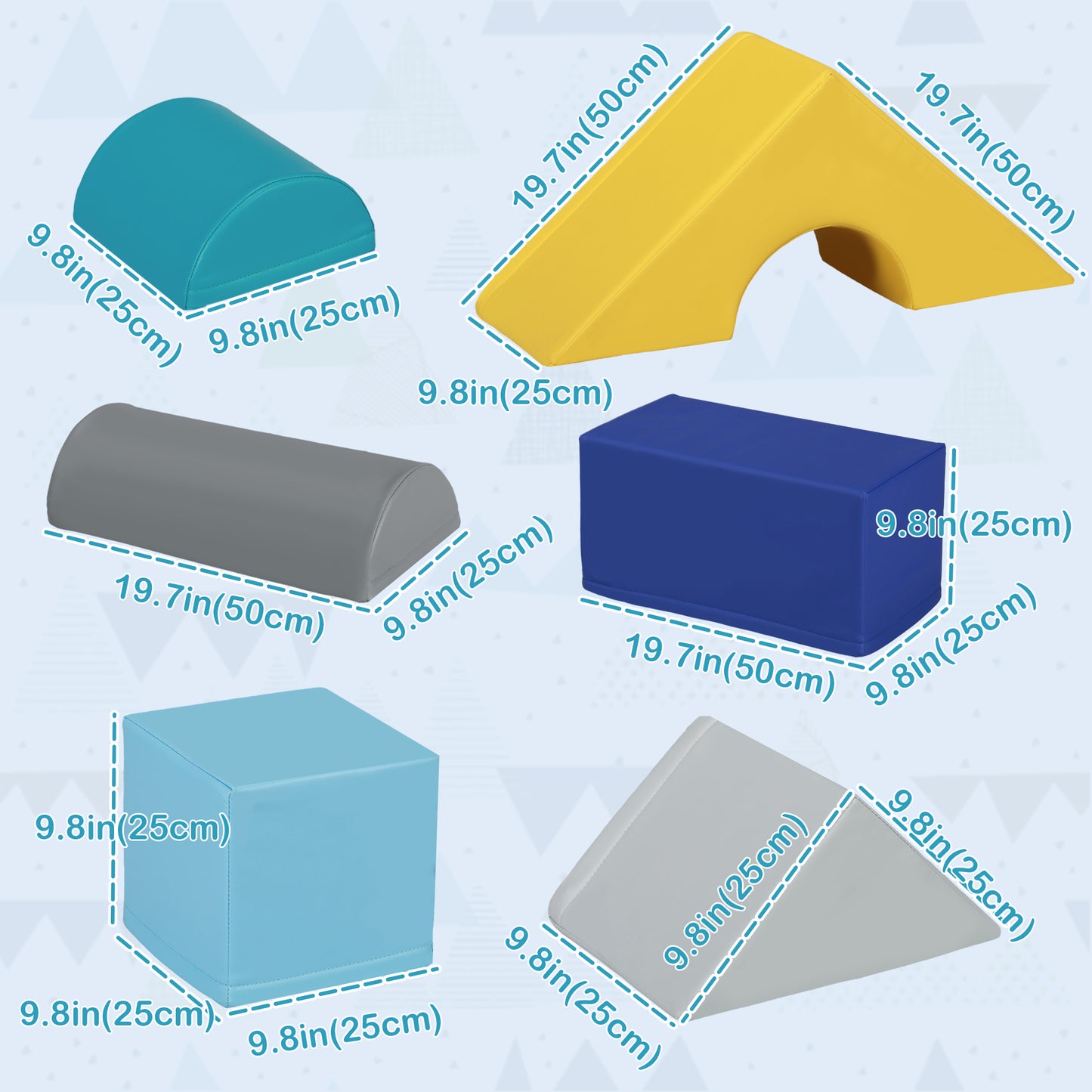 Blocs de jeu en mousse doux 11 pièces pour bambins