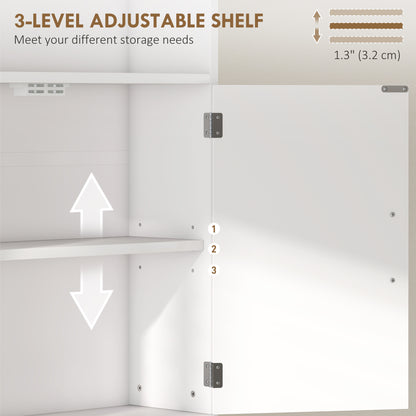 Meuble de rangement autoportant au-dessus des toilettes à 4 tablettes