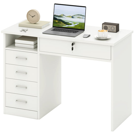 Bureau d'ordinateur de travail avec tiroir verrouillable