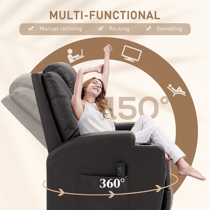 Fauteuil inclinable de massage pivotant en similicuir