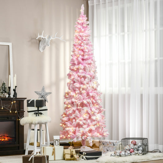 Arbre de Noël artificiel floqué de neige effilé