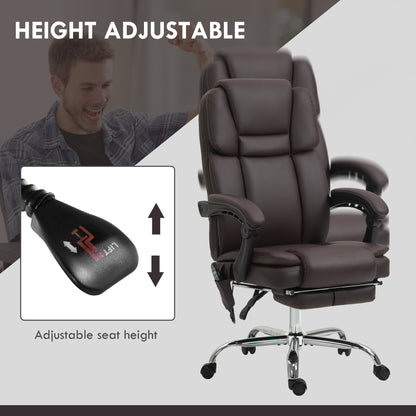 Chaise de bureau massante inclinable avec repose-pieds